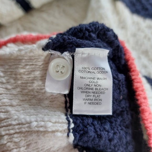 Ann Taylor Loft Women's 100% Cotton Navy Stripped Roll Up Sleeve Sweatshirt S - Picture 6 of 9